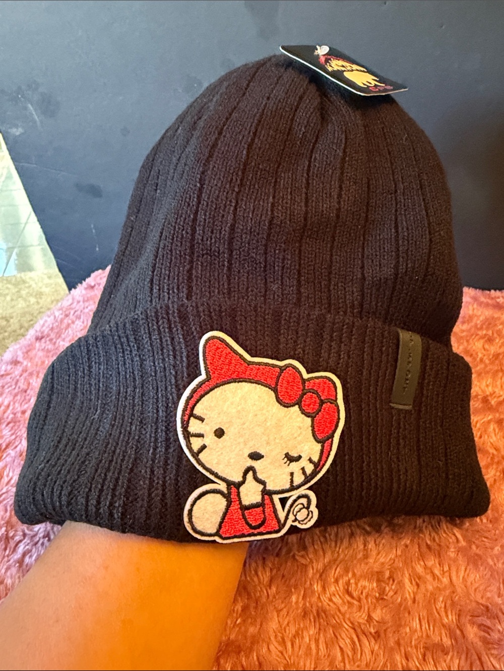 Sanrio Hello Kitty Black Beanie NWT